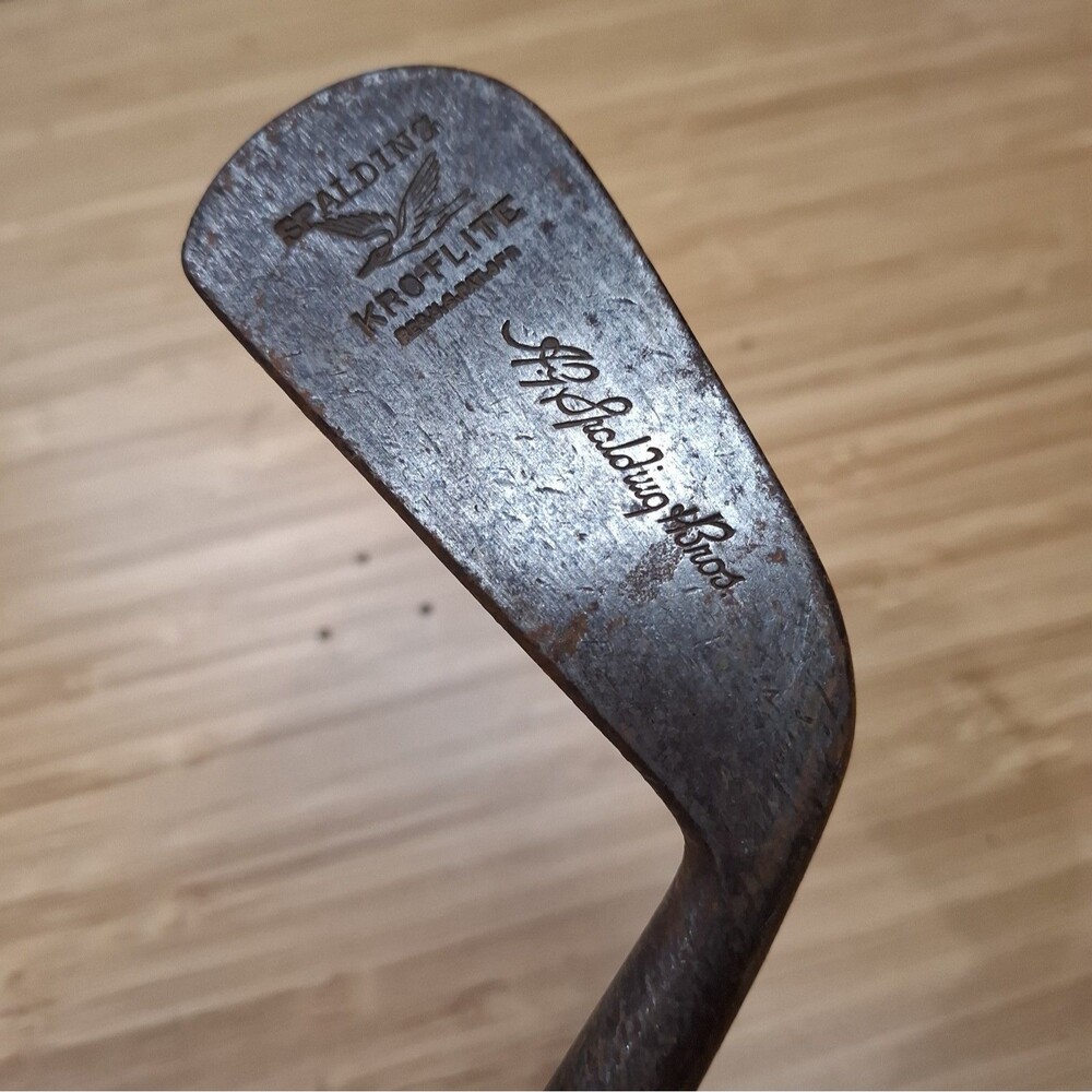Antique Spalding Kro-Flite Driving Iron Vintage Coated Steel Pyratone Shaft 41"